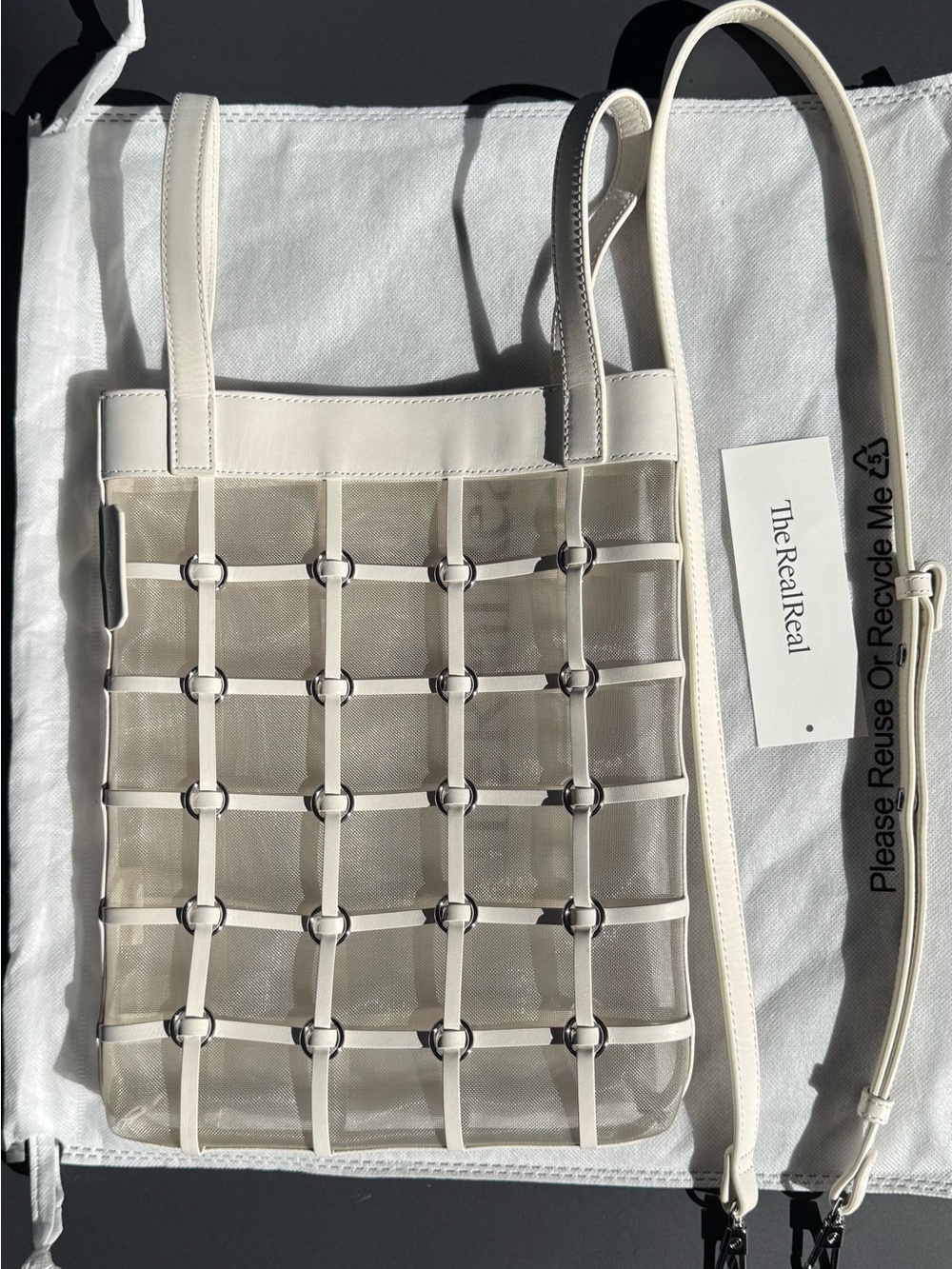 3.1 Phillip Lim Mini Billie Twisted Cage Tote White NWOT - Picture 6 of 8
